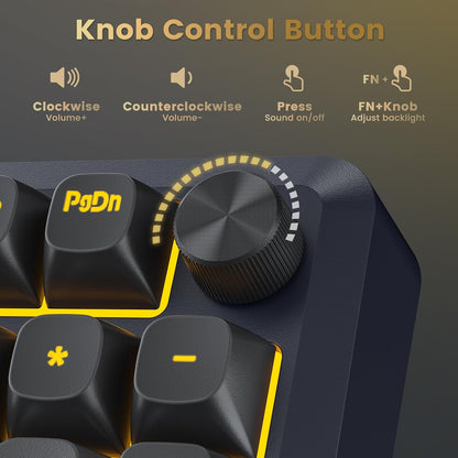 Wireless Mechanical Keyboard, 3 Mode Gasket Mounted RGB Gaming Keyboard with Volume Knob, Pre-Lubed Linear Switches, Mda-Profile, 98 Keys Hot Swappable Creamy Keyboard for Pc/Tablet/Xbox/Ps4